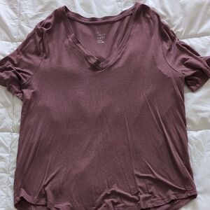 Women's Mauve V-Neck Top